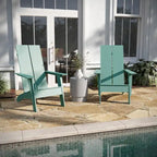 Chaises Adirondack modernes à double dossier à lattes, lot de 2