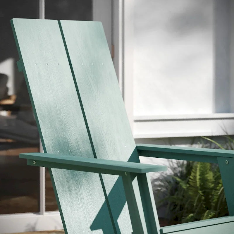 Chaises Adirondack modernes à double dossier à lattes, lot de 2