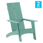 Chaises Adirondack modernes à double dossier à lattes, lot de 2