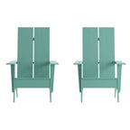 Chaises Adirondack modernes à double dossier à lattes, lot de 2