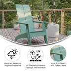 Chaises Adirondack modernes à double dossier à lattes, lot de 2