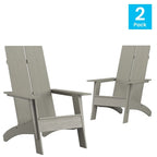 Chaises Adirondack modernes à double dossier à lattes, lot de 2