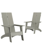 Chaises Adirondack modernes à double dossier à lattes, lot de 2