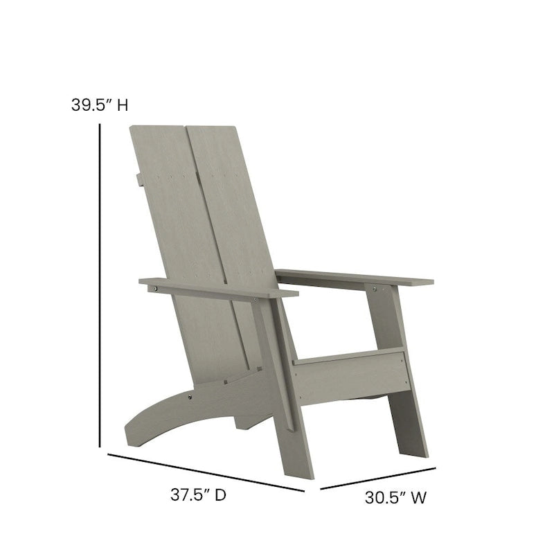 Chaises Adirondack modernes à double dossier à lattes, lot de 2