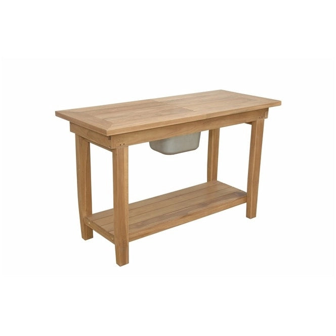 Table console Nautilus avec conteneur en acier inoxydable
