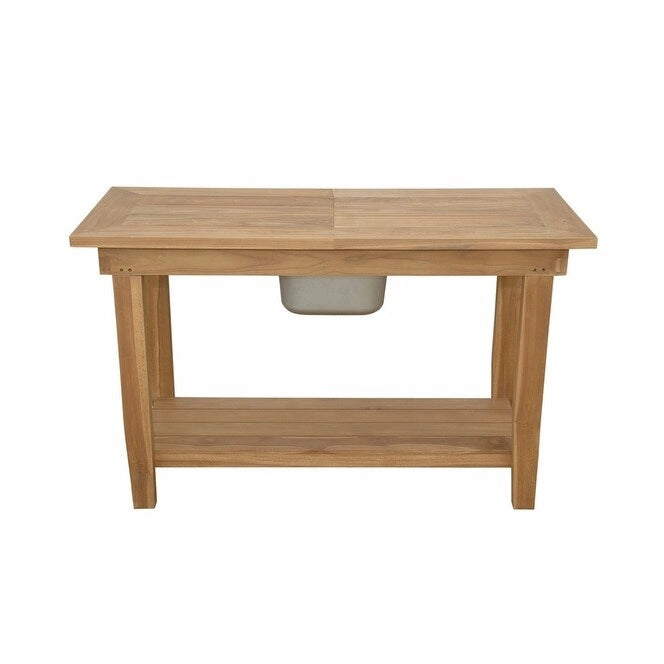 Table console Nautilus avec conteneur en acier inoxydable