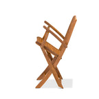 Ensemble de salle à manger bistro de patio East West Furniture - Table d'extérieur en bois d'acacia et chaises pliantes avec accoudoirs, finition huile naturelle (option de pièces)