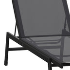Ensemble de 2 chaises longues réglables en textilène résistant aux intempéries avec accoudoirs