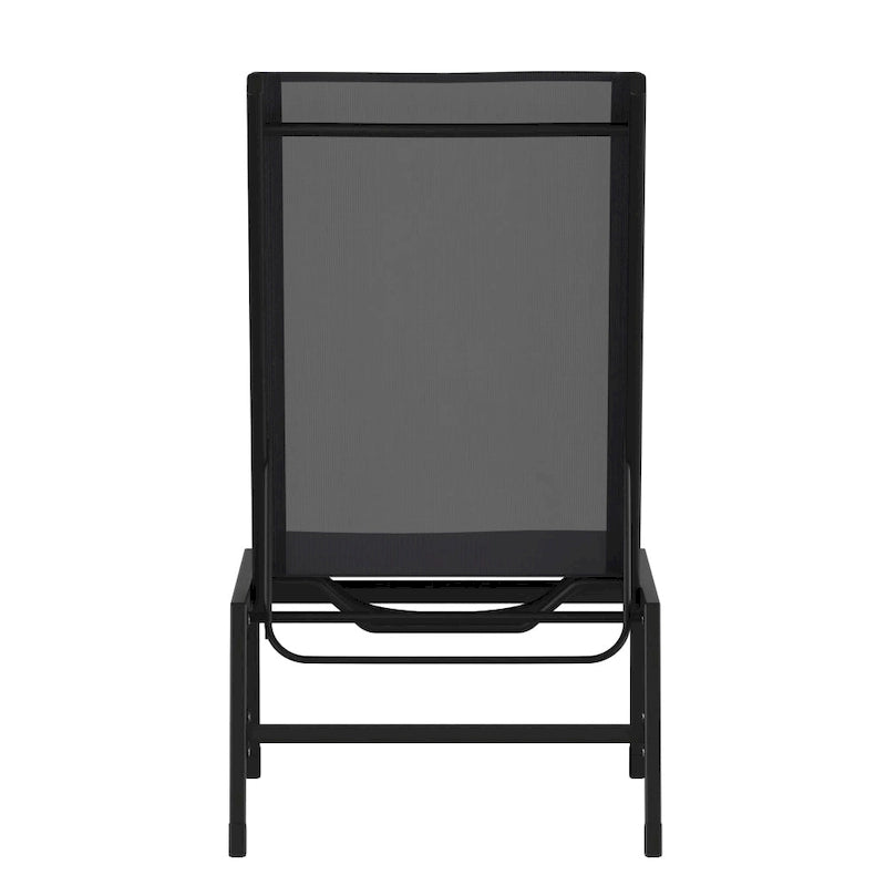 Ensemble de 2 chaises longues réglables en textilène résistant aux intempéries avec accoudoirs