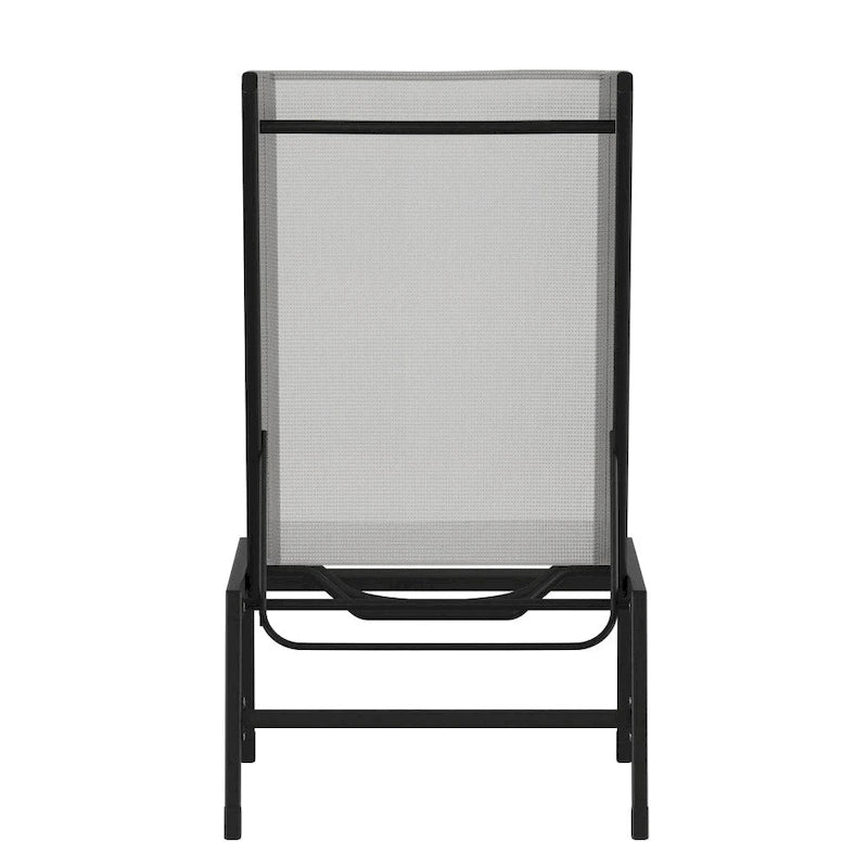 Ensemble de 2 chaises longues réglables en textilène résistant aux intempéries avec accoudoirs