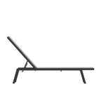 Ensemble de 2 chaises longues réglables en textilène résistant aux intempéries avec accoudoirs