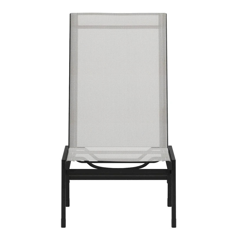 Ensemble de 2 chaises longues réglables en textilène résistant aux intempéries avec accoudoirs