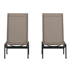 Ensemble de 2 chaises longues réglables en textilène résistant aux intempéries avec accoudoirs