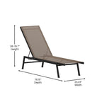 Ensemble de 2 chaises longues réglables en textilène résistant aux intempéries avec accoudoirs
