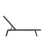 Ensemble de 2 chaises longues réglables en textilène résistant aux intempéries avec accoudoirs