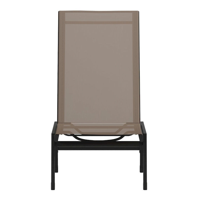 Ensemble de 2 chaises longues réglables en textilène résistant aux intempéries avec accoudoirs