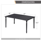 Ensemble de salle à manger d'extérieur rectangulaire en métal 7 pièces MAISON ARTS avec table à lattes et chaises pivotantes en textilène