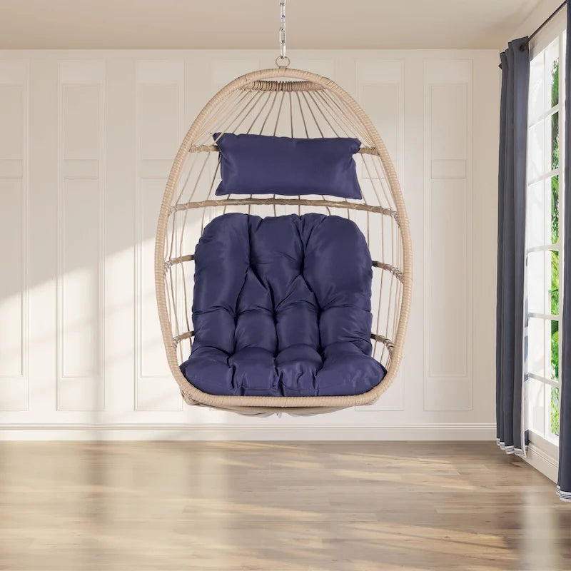 Fauteuil suspendu en rotin pour jardin extérieur