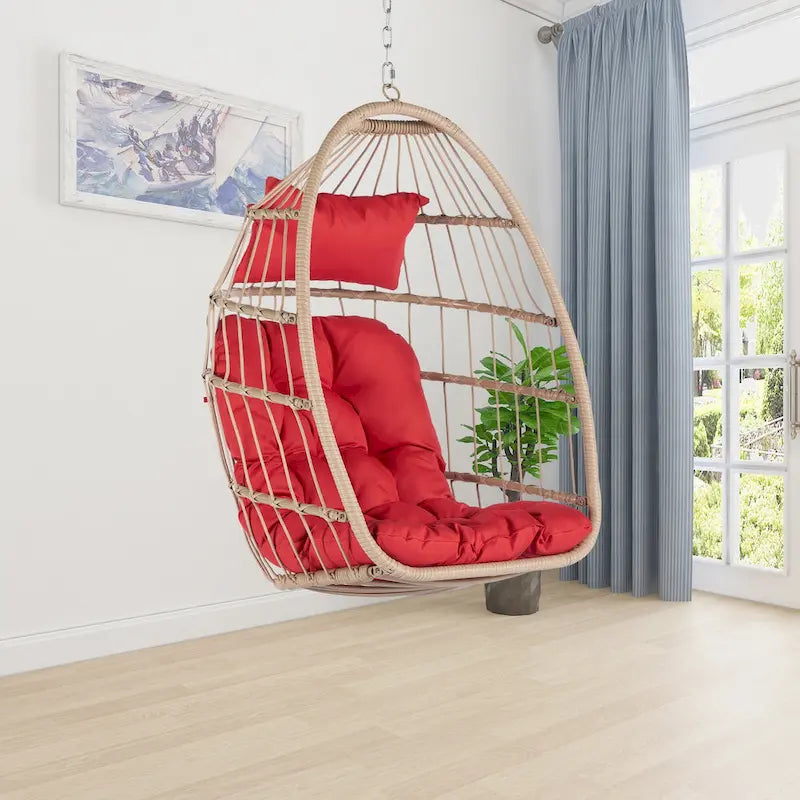Fauteuil suspendu en rotin pour jardin extérieur