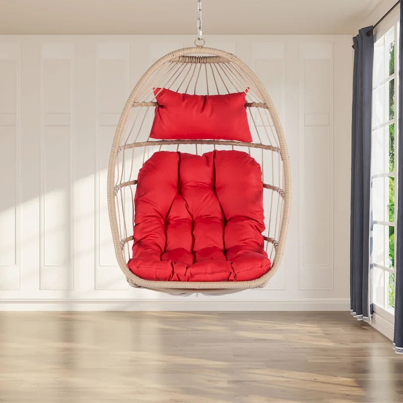 Fauteuil suspendu en rotin pour jardin extérieur