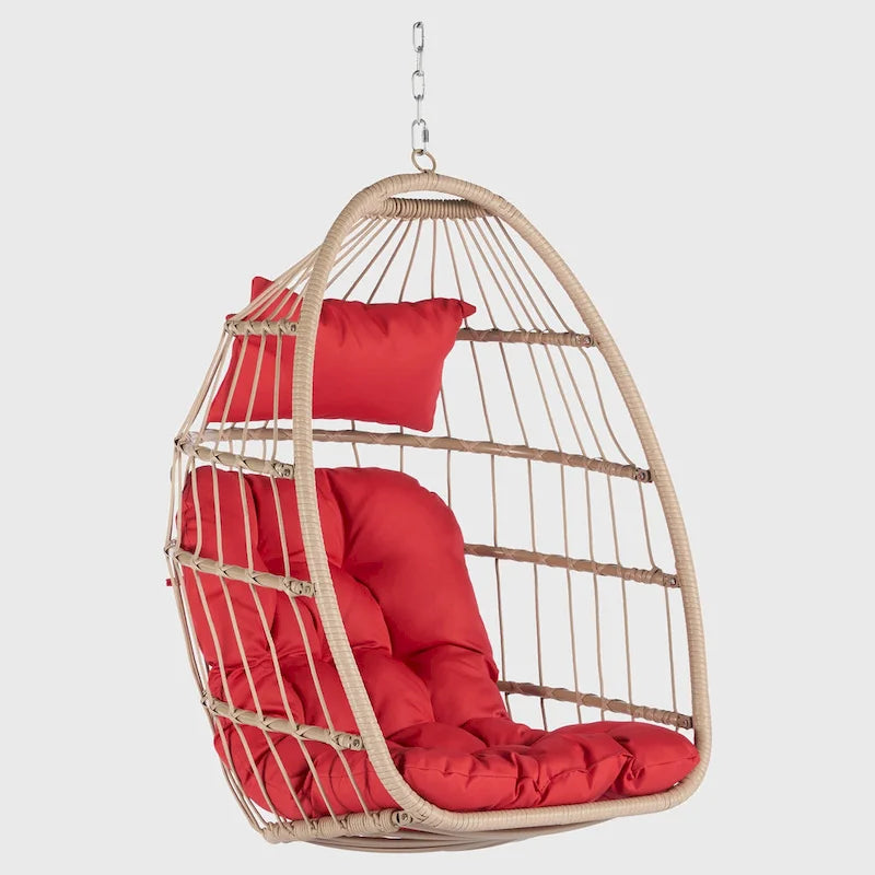 Fauteuil suspendu en rotin pour jardin extérieur