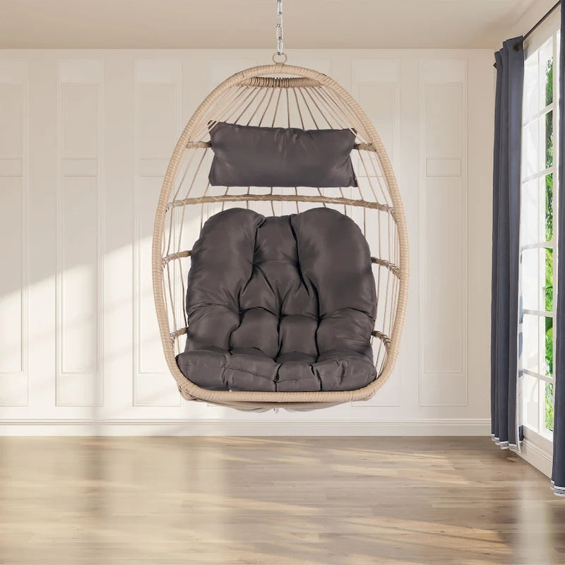 Fauteuil suspendu en rotin pour jardin extérieur