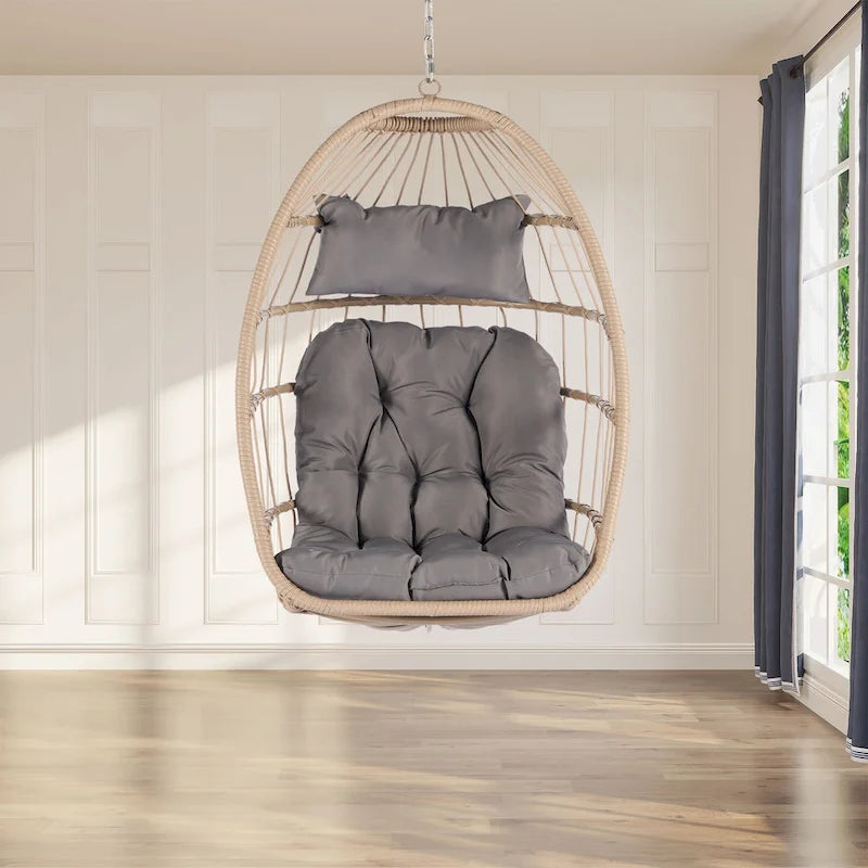 Fauteuil suspendu en rotin pour jardin extérieur