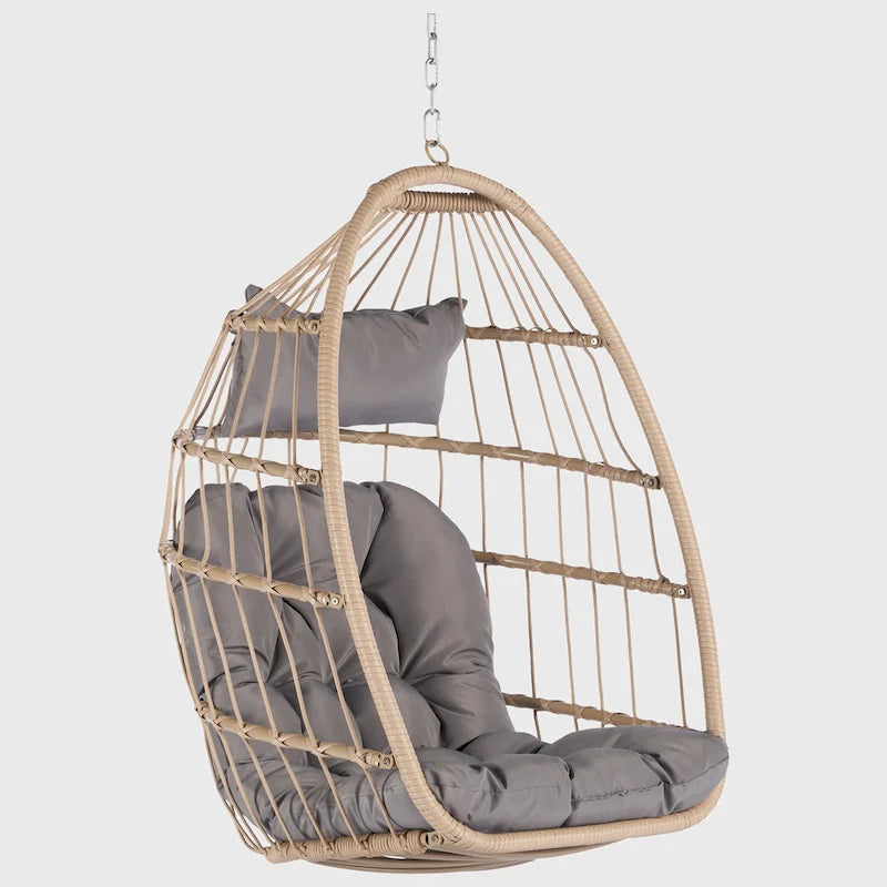 Fauteuil suspendu en rotin pour jardin extérieur