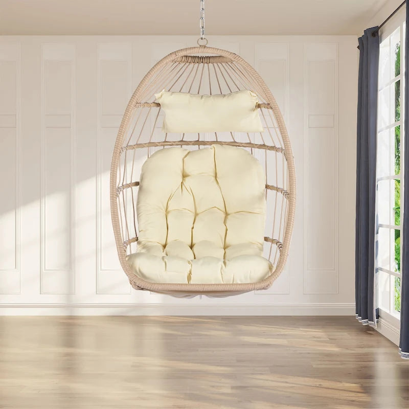 Fauteuil suspendu en rotin pour jardin extérieur