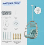 Fauteuil suspendu en rotin pour jardin extérieur