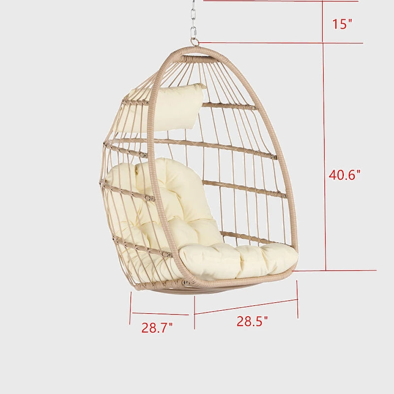 Fauteuil suspendu en rotin pour jardin extérieur