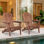 Chaises Adirondack pliantes d'extérieur en bois massif classique, lot de 2