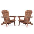 Chaises Adirondack pliantes d'extérieur en bois massif classique, lot de 2