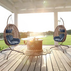 Outdoor/Indoor Swing Egg Chiar With Stand, Cushion And Headrest - N/A