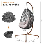 Fauteuil suspendu œuf d'extérieur/d'intérieur avec support, coussin et appui-tête - Non applicable