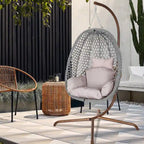 Fauteuil suspendu œuf d'extérieur/d'intérieur avec support, coussin et appui-tête - Non applicable