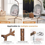 Fauteuil suspendu œuf d'extérieur/d'intérieur avec support, coussin et appui-tête - Non applicable