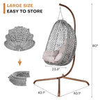 Fauteuil suspendu œuf d'extérieur/d'intérieur avec support, coussin et appui-tête - Non applicable