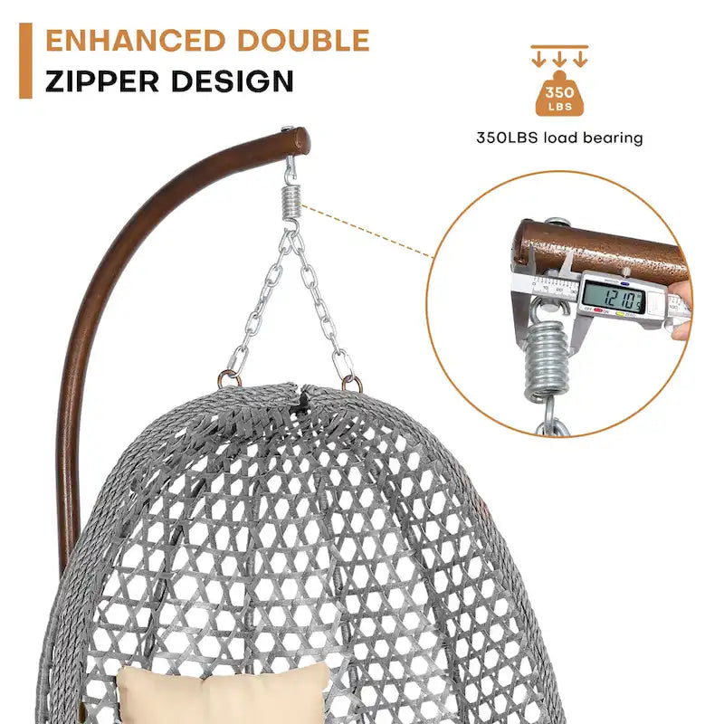 Fauteuil suspendu œuf d'extérieur/d'intérieur avec support, coussin et appui-tête - Non applicable