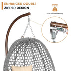 Fauteuil suspendu œuf d'extérieur/d'intérieur avec support, coussin et appui-tête - Non applicable