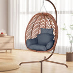 Fauteuil suspendu œuf d'extérieur/d'intérieur avec support, coussin et appui-tête - Non applicable