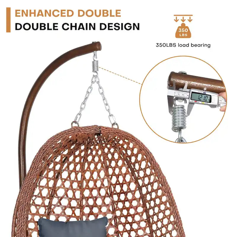 Fauteuil suspendu œuf d'extérieur/d'intérieur avec support, coussin et appui-tête - Non applicable