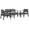 Ensemble de mobilier de patio vidaXL 4 pièces, table et chaises, plastique - 30,7 x 21,7 x 15