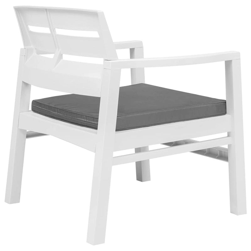 Ensemble de mobilier de patio vidaXL 4 pièces, table et chaises, plastique - 30,7 x 21,7 x 15