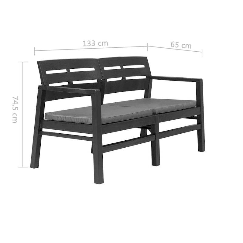 Ensemble de mobilier de patio vidaXL 4 pièces, table et chaises, plastique - 30,7 x 21,7 x 15