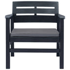 Ensemble de mobilier de patio vidaXL 4 pièces, table et chaises, plastique - 30,7 x 21,7 x 15