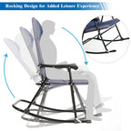 Ensemble bistro pliant 3 pièces Costway comprenant une chaise berçante et une table rembourrée pour jardin