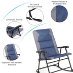 Ensemble bistro pliant 3 pièces Costway comprenant une chaise berçante et une table rembourrée pour jardin