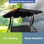 Balancelle extérieure 3 places avec auvent et structure en acier rembourrée - 67,5 x 43,3 x 60,5 (L x l x H)