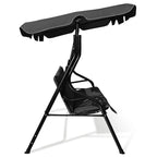 Balancelle extérieure 3 places avec auvent et structure en acier rembourrée - 67,5 x 43,3 x 60,5 (L x l x H)